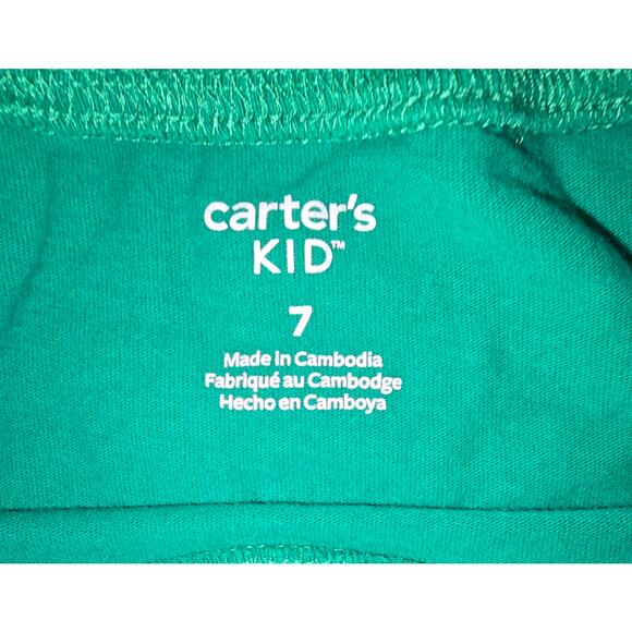 Carter's Kid "Bring on the Presents" Long Sleeve Shirt Green 7 - Picture 3 of 3